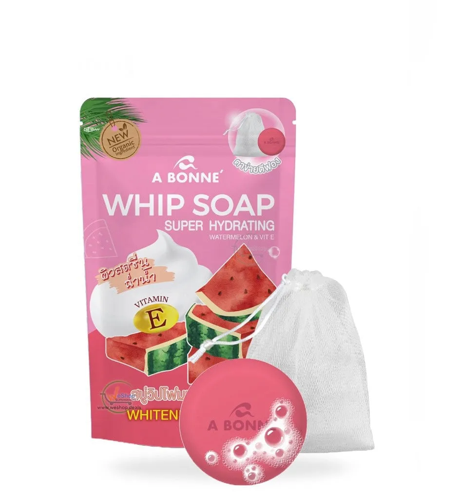 A Bonne Whip Soap Super Hydrating Watermelon & Vitamin E (100gm)