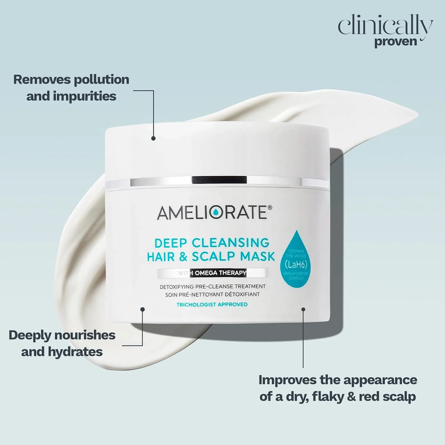 AMELIORATE Deep Cleansing Hair and Scalp Mask with Omega Therapy 225ml