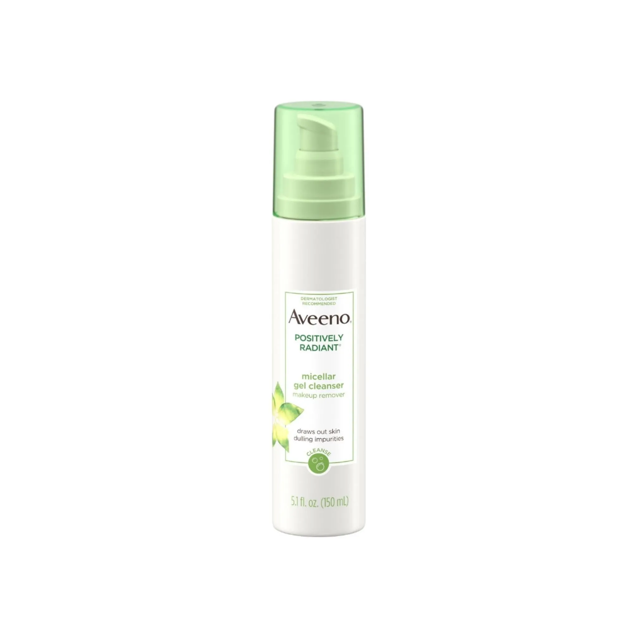 AVEENO Positively Radiant Hydrating Micellar Gel Facial Cleanser with Moisture Rich Soy & Kiwi Complex, Hypoallergenic 5.1  oz