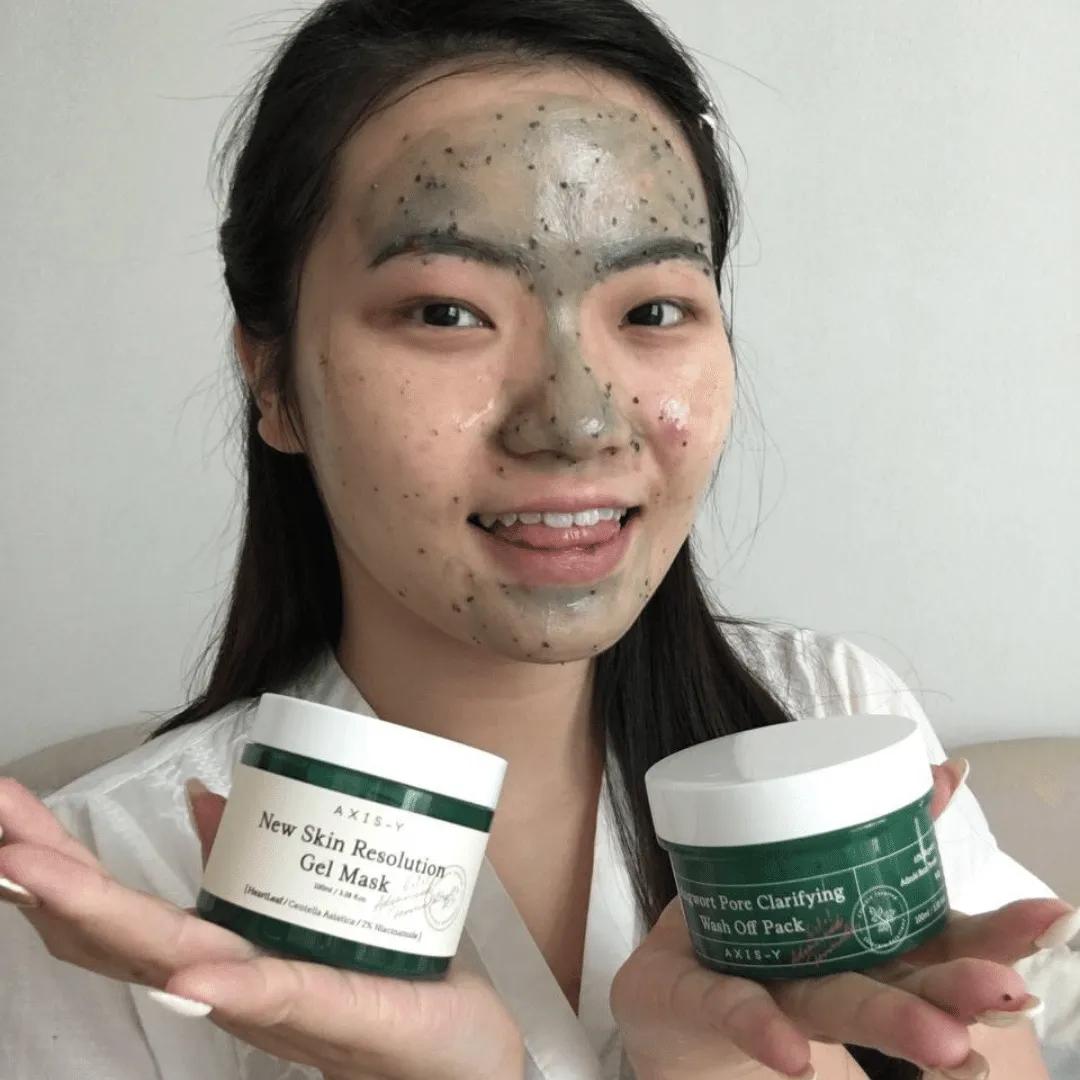 AXIS-Y Mugwort Wash Off Pack & New Skin Resolution Gel Mask Set