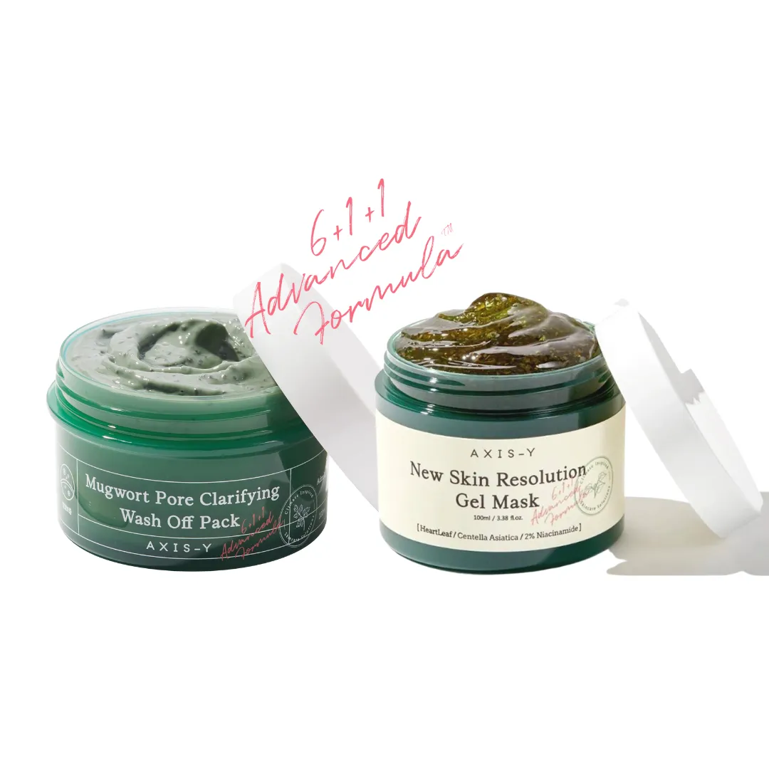 AXIS-Y Mugwort Wash Off Pack & New Skin Resolution Gel Mask Set