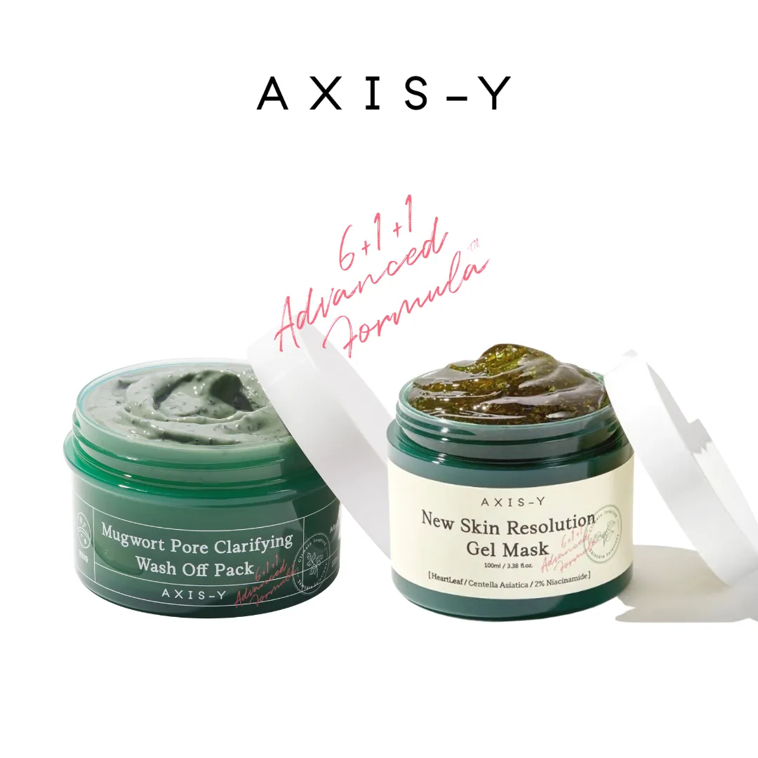 AXIS-Y Mugwort Wash Off Pack & New Skin Resolution Gel Mask Set