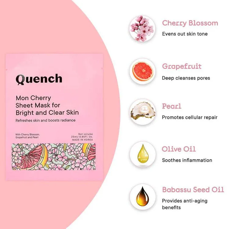 Brightening & Skin Clarifying Sheet Mask with Cherry Blossom Radiance (Pack of 3)