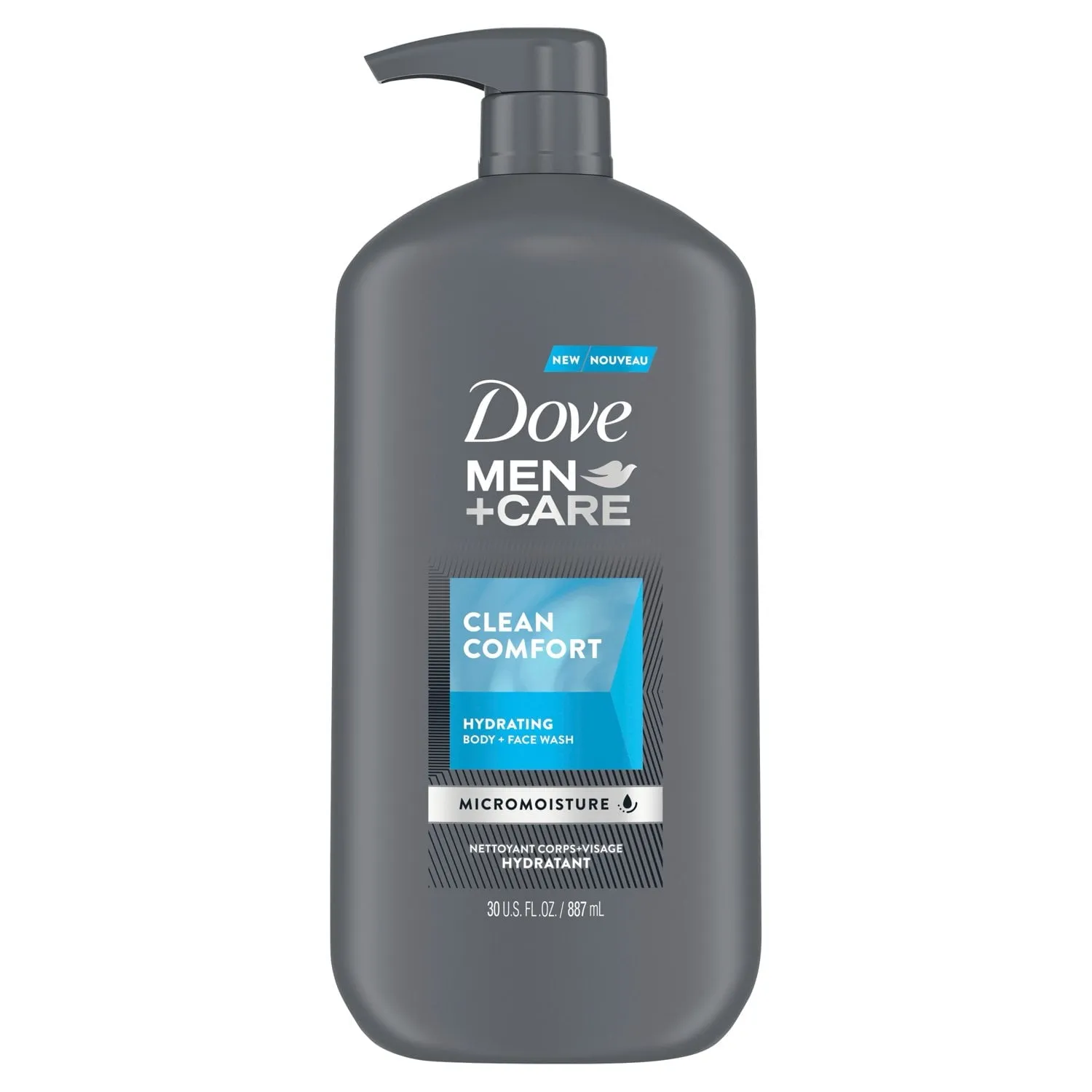 Dove Men Care Clean Comfort Hydrating Face and Body Wash, 30 fl oz