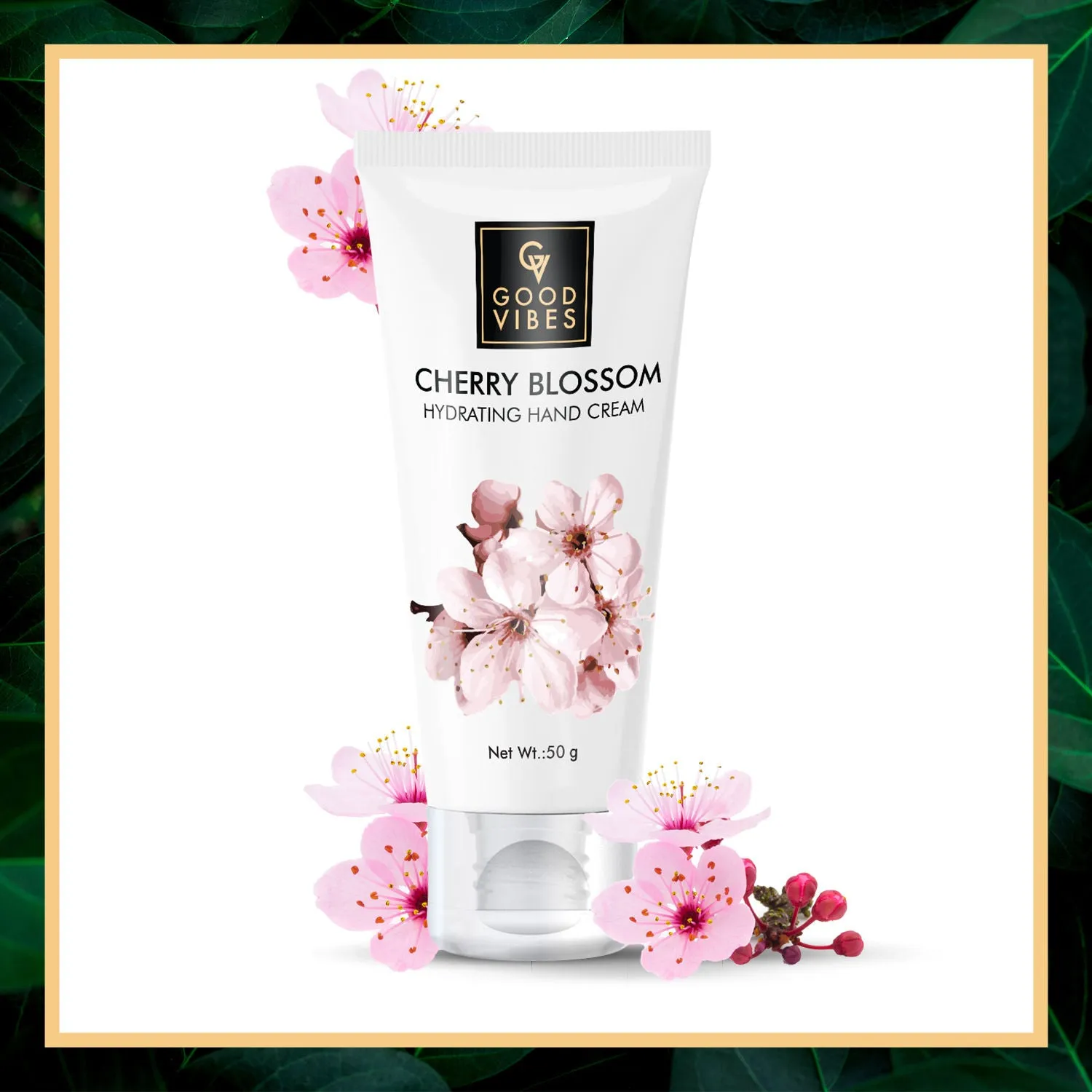 Good Vibes Cherry Blossom Softening Hand Cream | Hydrating, Lightweight, Moisturizing | No Parabens, No Sulphates, No Mineral (50 gm)