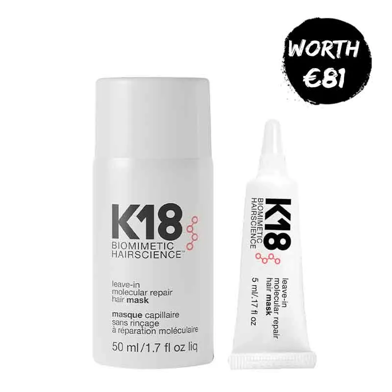 K18 Leave-in Molecular Repair Hair Mask   FREE Travel Size