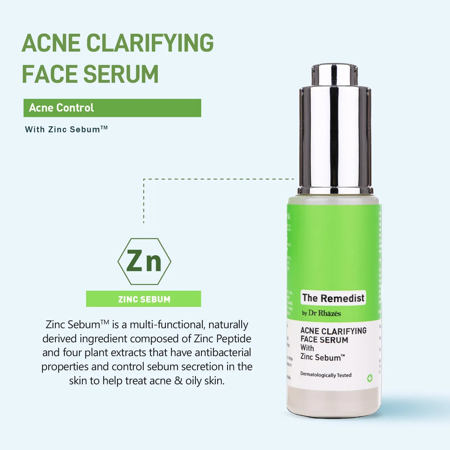 The Remedist by Dr Rhazes Acne Clarifying Face Serum with Zinc Sebum (30ml)