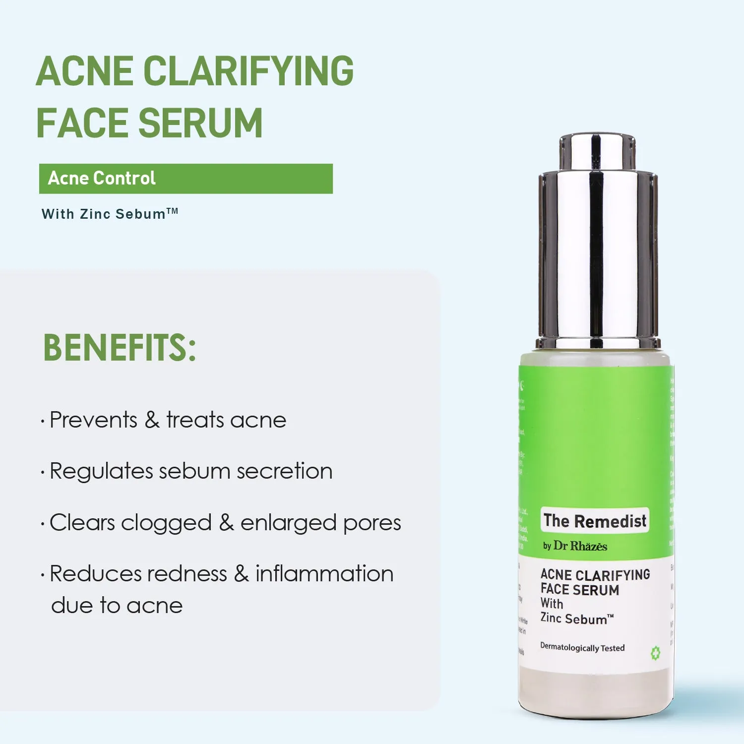 The Remedist by Dr Rhazes Acne Clarifying Face Serum with Zinc Sebum (30ml)